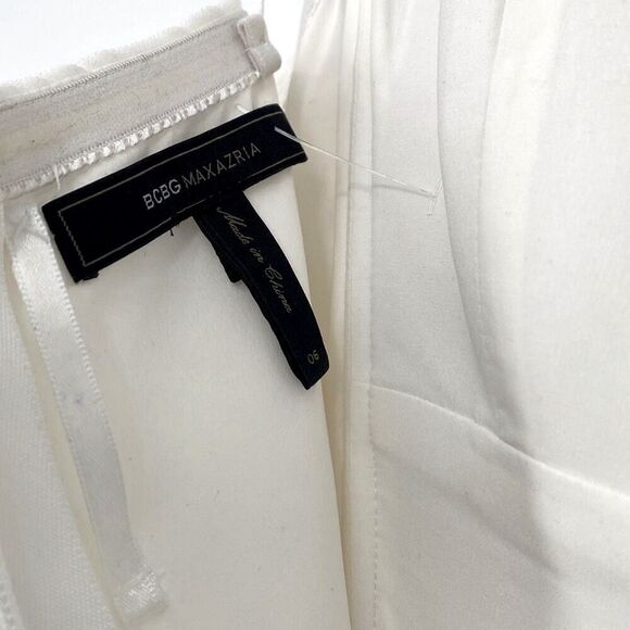 BCBGMAXAZRIA | Revolve Alyse Maxi Strapless‎  Chiffon  Occasion Dress White 6 - Picture 13 of 13